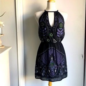 Black Embroidered Sun Dress